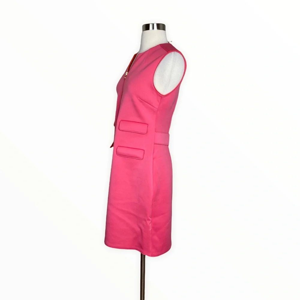 Tory Burch Women’s Sleeveless Scuba Mini Dress with Zipper & Flap Pocket - Picture 2 of 10